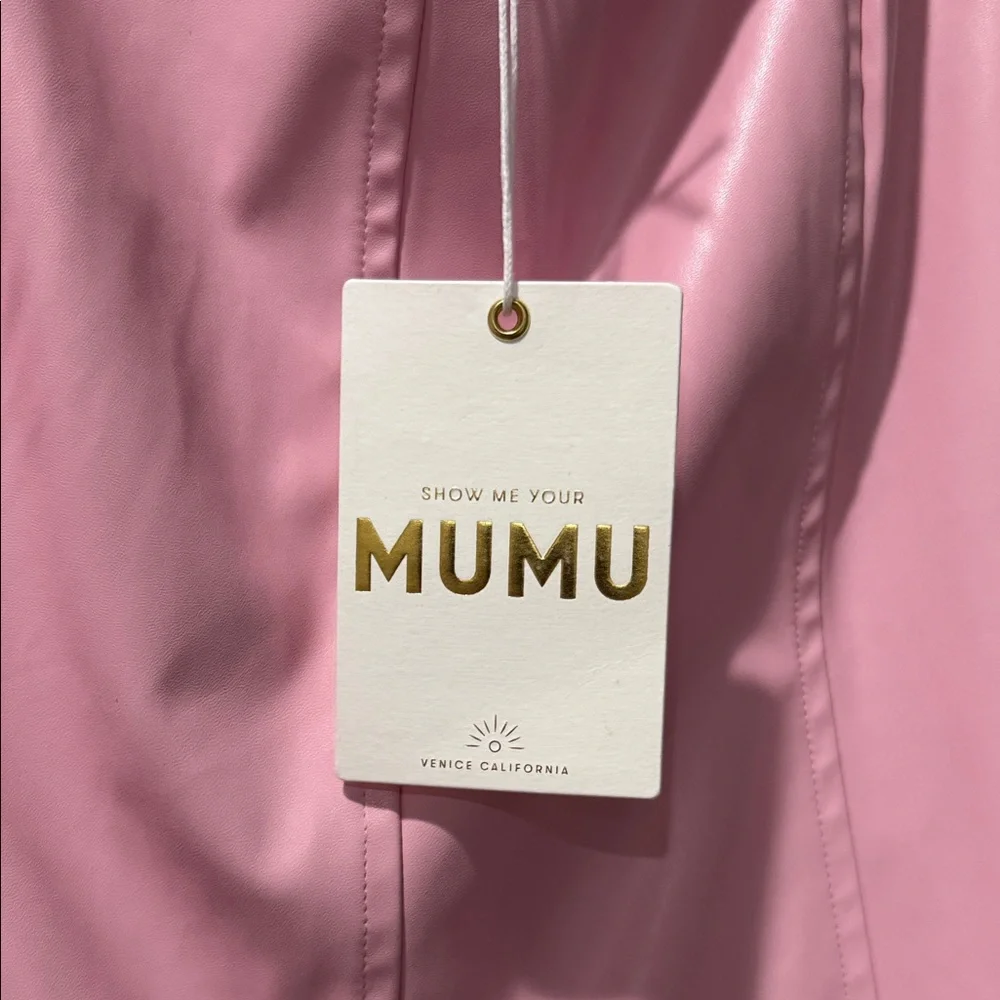 Show Me Your MuMu Pink Leather Mini Dress - Picture 5 of 6